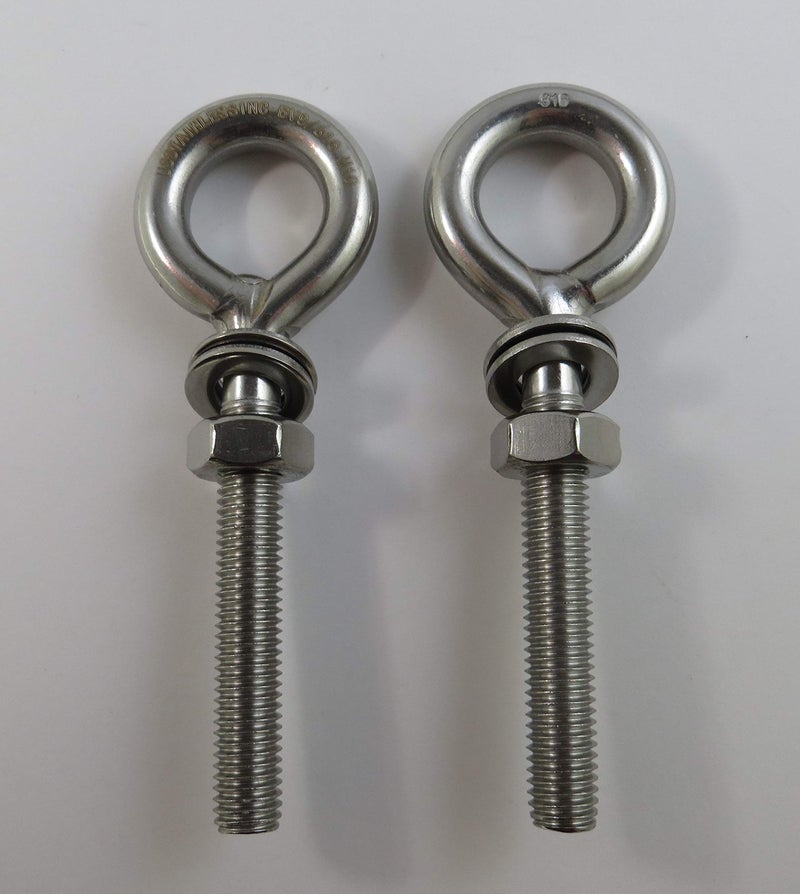US STAINLESS 2 Pieces Stainless Steel 316 M10 Eye Bolt 10mm x 60mm (3/8" x 2 3/8") Marine Grade Pitch of 1.5 - Image 3